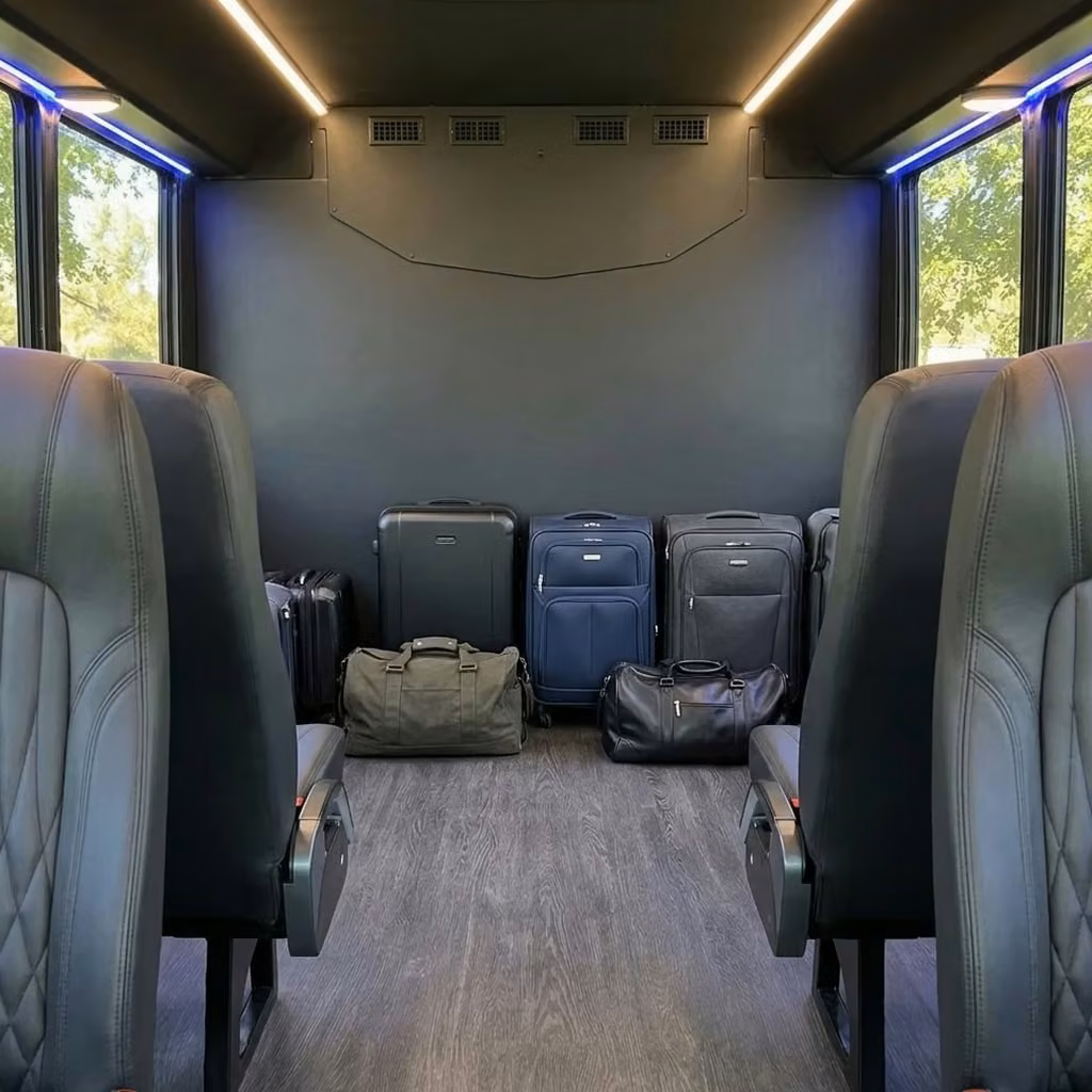 lewiston 20 passenger minibus luggage area