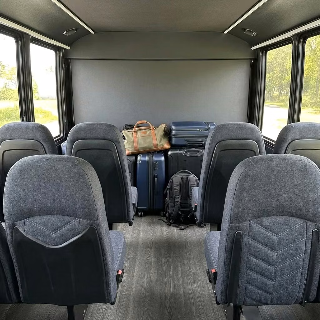 lewiston 25 passenger minibus luggage area