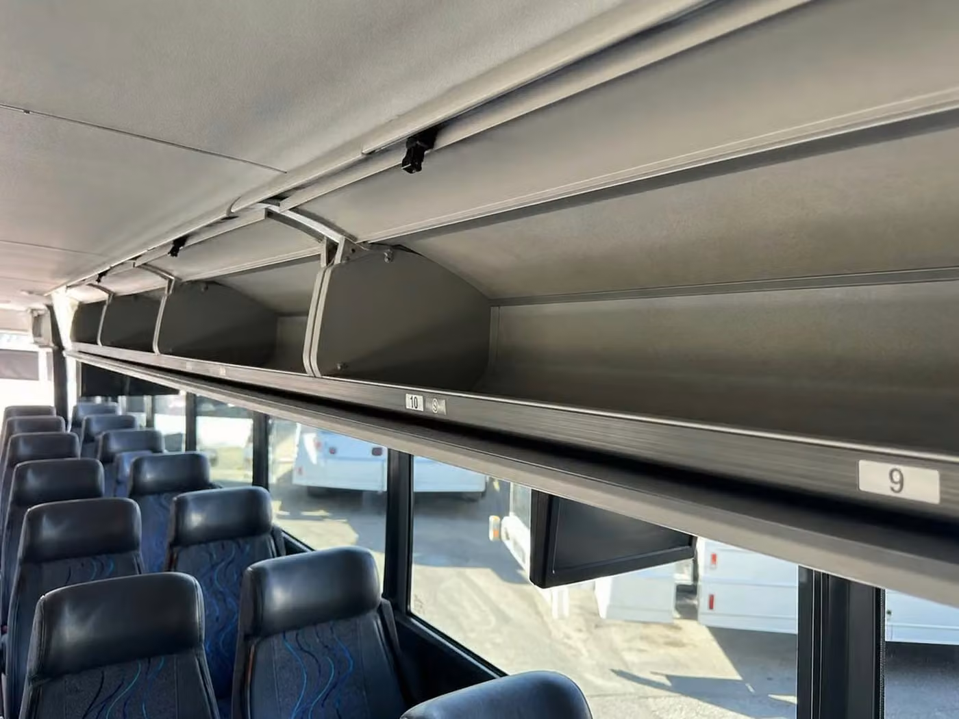 lewiston 56 passenger charter bus overhead storage