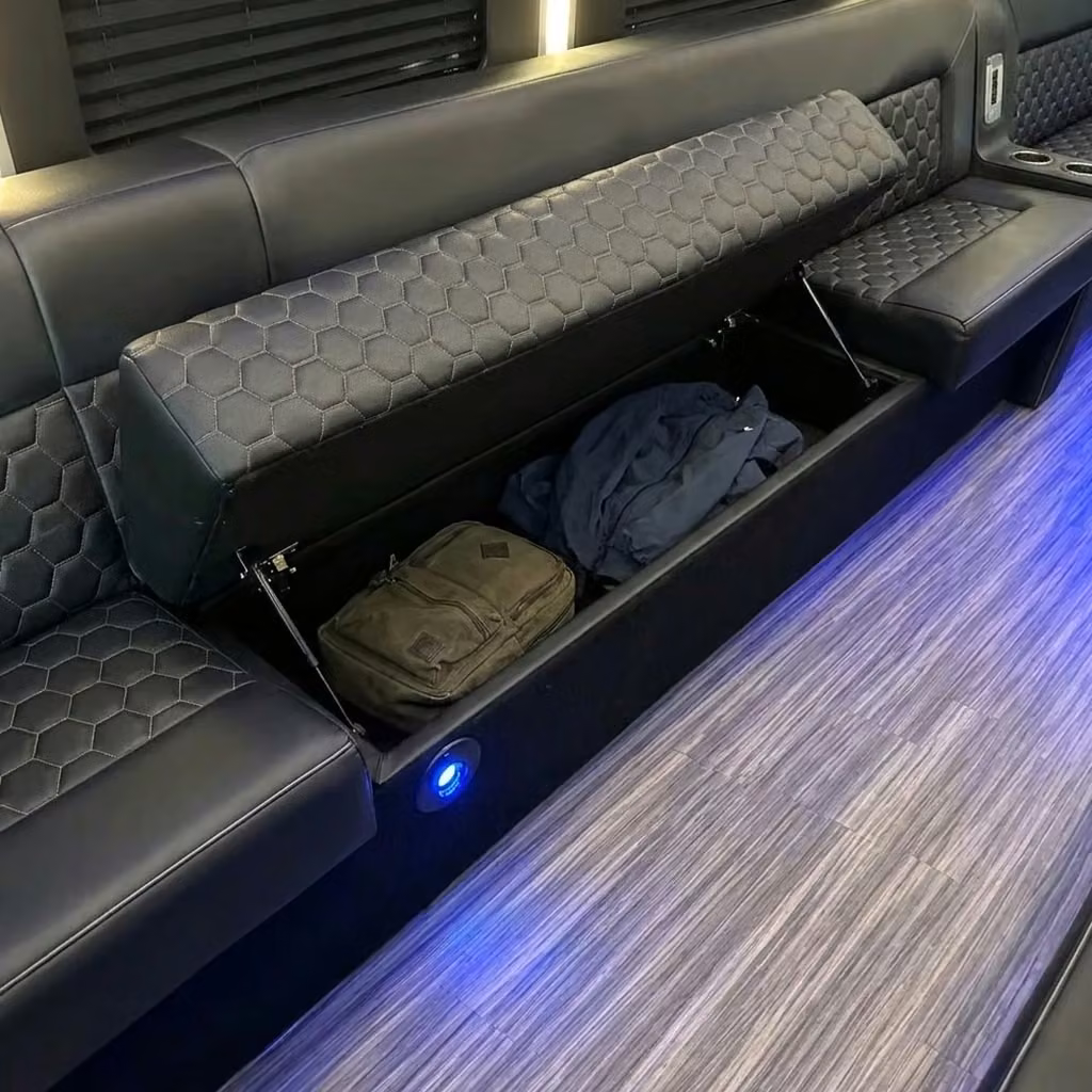 lewiston party bus under seat storage