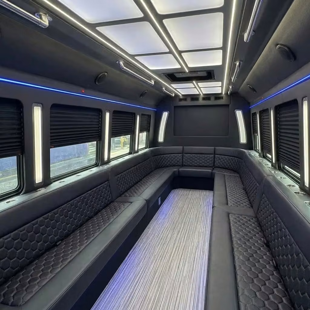 lewiston party bus wraparound seating