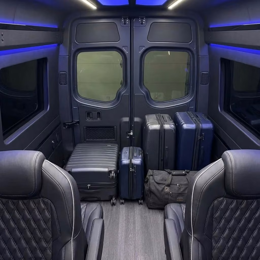lewiston sprinter van rental with driver luggage area
